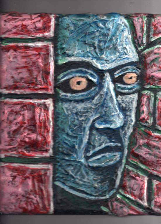 "A Human Face" part 2, 2020, Mixed-media on canvas, 9 inch x 12 inch