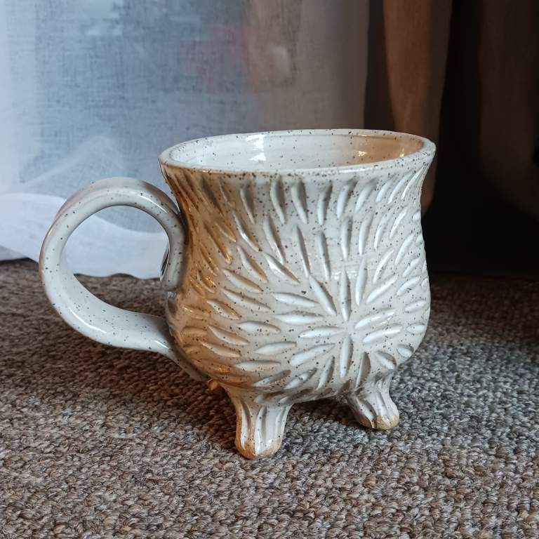 White Footed Ceramic Mug, October 2022