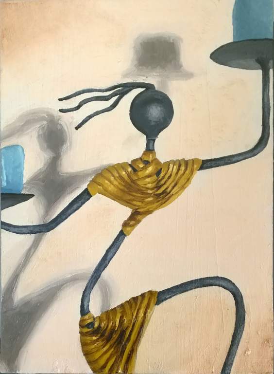 Dancing Candle, oil on wood, 14 x 10 in